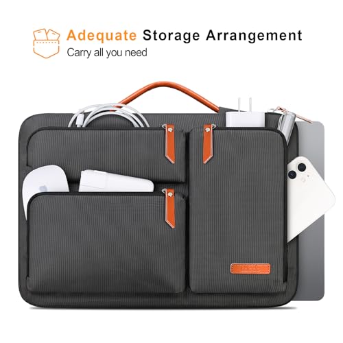 Lacdo 360° Protective 15.6 Inch Laptop Sleeve Case for Acer HP Lenovo Dell ASUS Laptop, Acer Aspire 15, HP Pavilion 15, Dell 15, Lenovo IdeaPad 15, ASUS ZenBook Computer Bag,Black - color: Black, size: 15.6 Inches