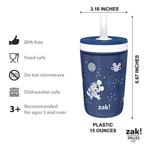 Zak Designs Disney Mickey Mouse Kelso Tumbler Set, Leak-Proof Screw-On Lid with Straw, Bundle for Kids Includes Plastic and Stainless Steel Cups with Bonus Sipper (3pc Set, Non-BPA) (Pack of 12) - color: Mickey Mouse, size: 3 Piece Set (Pack of 12)