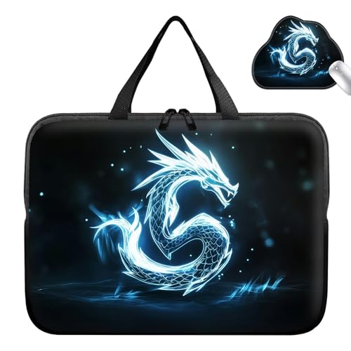 Laptop Bag 10 Inch,Resistant Shockproof Laptop Sleeve Case Protective Cover Carrying Case with Handle Compatible for HP Dell Lenovo Acer Asus Notebook Computer,Glowing Dragon - color: Glowing Dragon, size: 9-10.5 in