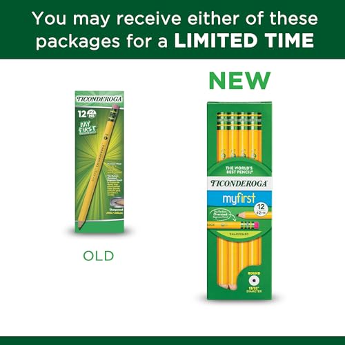 Ticonderoga My First Wood-Cased Pencils, Pre-Sharpened, 2 HB, Yellow, 12 Count - style: 12 Pack