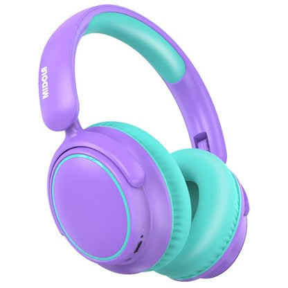 MIDOLA Active Noise Cancelling Kids Bluetooth Headphones,68H Play Time,Lightweight Wireless Foldable Over-Ear Headphone for Kid Toddler,Volume Limited 85/94dB,Headsets with Built-in Mic Purple - color: Purple