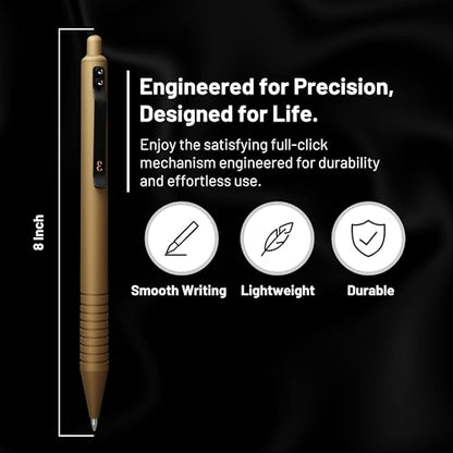Everyman Military Grafton Super Matte Full Click Refillable Gel Pen | Durable EDC Writing Tool with Deep Grip | Smooth 0.7mm Ink Flow for Daily Use, Notes, Journaling, and Office Essentials - color: Military, style: Full Click