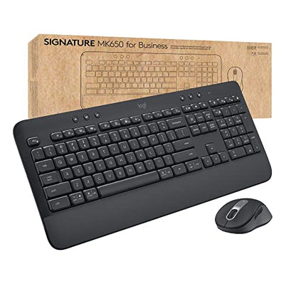 Logitech Signature MK650 Combo for Business Keyboard and Mouse - Graphite | Logi Bolt, Bluetooth, SmartWheel, globally certified, Windows, Mac, Chrome, Linux compatible, designed for business - color: Graphite, style: Combo w. Small Mouse