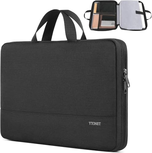 Ytonet Laptop Sleeve Case 16 Inch, Slim Laptop Cover with Handle | Laptop bag Compatible with MacBook Pro HP Dell Lenovo Asus Notebooks, TSA Protective Computer Carrying Case, Black - color: Charcoal Black, size: 16 inch