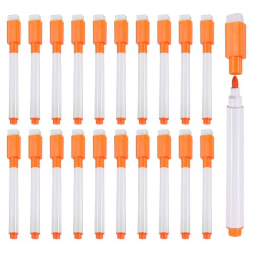 MECCANIXITY 50 Pack Dry Erase Markers Pens, Watercolor Fine Tip Marker, Whiteboard Markers with Eraser Cap for Paper Drawing Art Supplies Office Home, Orange - color: Orange