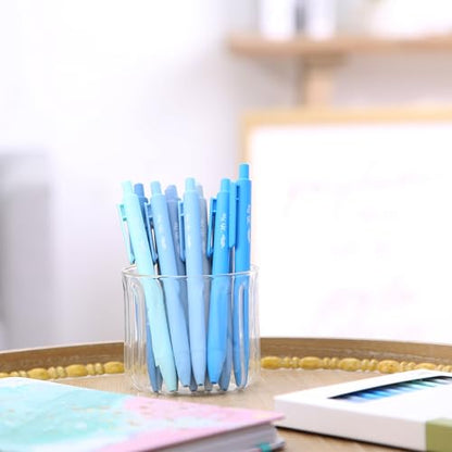 Mr. Pen- Retractable Gel Pens, 12 Pack, Black Ink, Sky Blue Barrel | Fine Point 0.5mm, Fast Dry, Smooth Writing, Cute Pens for Drawing, Writing Planner and School Supplies - color: Sky Blue Barrel, Black Ink, size: 12 Pack