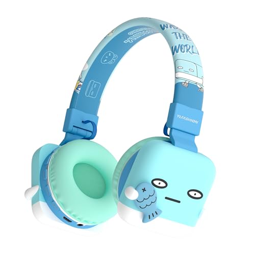 Icarer Kids Bluetooth Headphones with 85dB Volume Limiter, Bluetooth 5.4 & 20H Playtime, Ultra-Soft Foldable Over-Ear Headset with Mic, FM/TF/Wired Mode, Cute Animal Design for School Travel (Blue) - color: Blue
