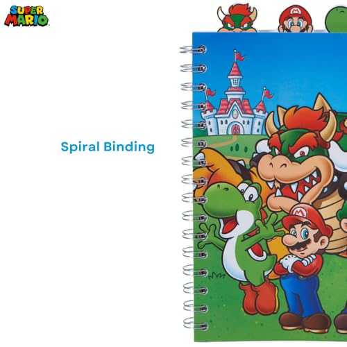 Innovative Designs Super Mario Bros Tab Journal Notebook, Spiral Bound, 96 Lined Pages, 8 x 7 inches - style: Mario