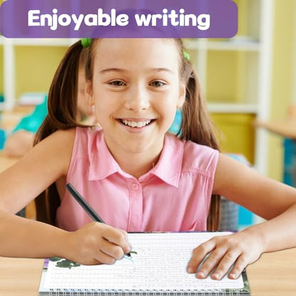 chiazllta 2 Pack Cursive Grooved Handwriting Workbooks Magic Grooved Cursive Reusable Writing Practice Copy Books with Disappearing Ink Pens for Beginners Learning Activities Supplies (Reading&Poems) - style: Reading&Poems
