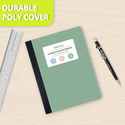 ONAVIA Pink Plastic Composition Notebook College Ruled 4 Pack, 160 Pages | 80 ct, 9.75 x 7.5 in, Poly Comp Books, Waterproof, Durable, Sewn Binding, School Notebooks, Students, Note Taking - color: Pink, style: 4 Pack