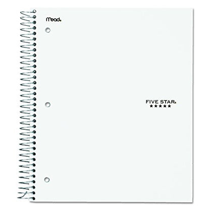 Five Star 06210 Wirebound 3-Subject Notebook, College Rule, 11 x 8 1/2, 150 Sheets, Assorted - size: 150