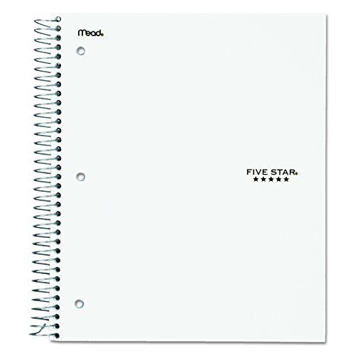 Five Star 06210 Wirebound 3-Subject Notebook, College Rule, 11 x 8 1/2, 150 Sheets, Assorted (Pack of 2) - size: 150 (Pack of 2)