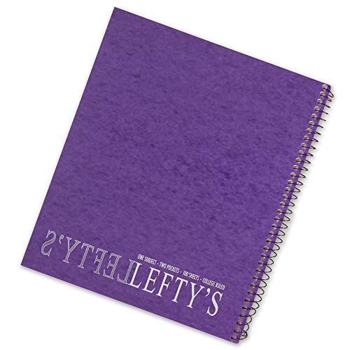 Left-Handed College Ruled Notebook Printed with "Lefty" on the Cover, Set of 3, Assorted Colors