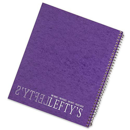 Left-Handed College Ruled Notebook Printed with "Lefty" on the Cover, Set of 3, Assorted Colors
