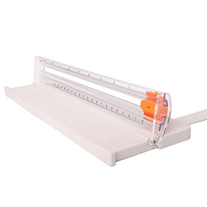 Work4U 9 Inch Paper Cutter, A5 Portable Scrapbooking Trimmer, Creamy White