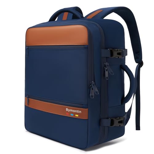 Travel Laptop Backpack, Carry On Backpack for Work & Business Trips, 180° Opening Travel Bag with Laptop Compartment, Commuter Backpack for Men & Women (Navy, 25L) - color: Navy, size: L (7x11x16.8")