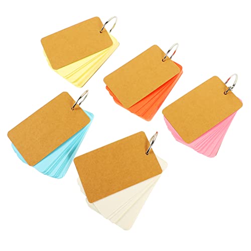 Blank Flash Cards with Binder Rings Books of Portable Memory Cards for Students Travelers and Teachers Lightweight Loose-leaf Notepads for Vocabulary and Reminders Design in Multiple Colors
