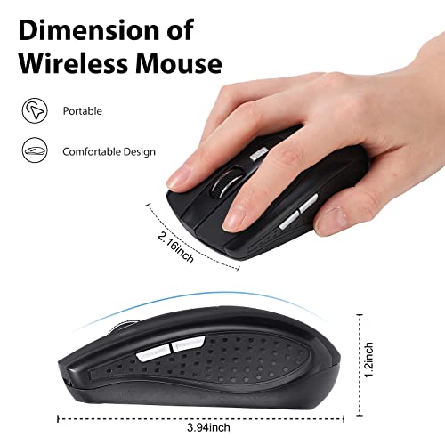 Macarrie 8 Pack Wireless Mouse for Laptop 1200dpi Wireless Computer Mouse Bulk with 6 Buttons Included USB Receiver Compatible with Windows, Pc, Computer