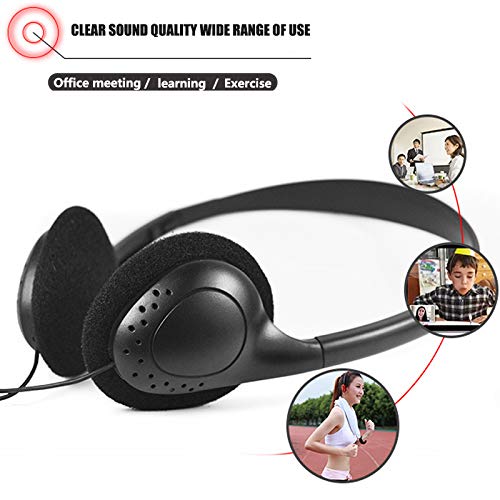 CN-Outlet Wholesale Kids Headphones in Bulk 25 Pack for School Classroom Students Children and Adults - Black (25 Black Straight) - color: Black straight