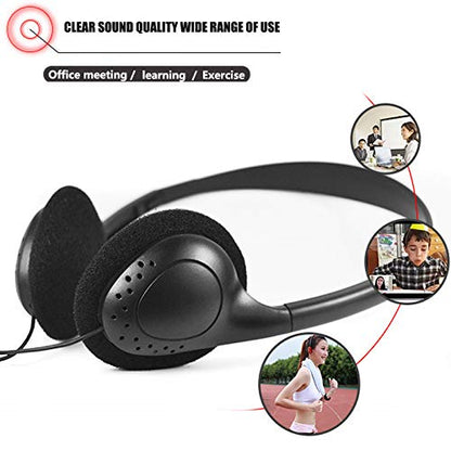 CN-Outlet Wholesale Kids Headphones in Bulk 25 Pack for School Classroom Students Children and Adults - Black (25 Black Straight) - color: Black straight