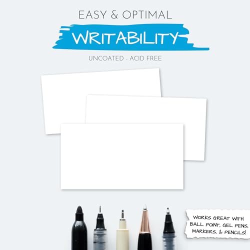 Home Advantage 5x8 Blank Index Cards - Our 50 Pack of Plain Index Cards Use Heavy Duty Cardstock to Make Them Bleed Proof - These Big Flash Cards Make Perfect Blank Note Cards & Blank Flashcards - size: 5x8
