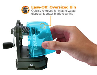 Bostitch Office Multi-Mount Manual Pencil Sharpener, Vacuum Mount or Screw Mount, Blue (MPS2-BLUE) - color: Blue