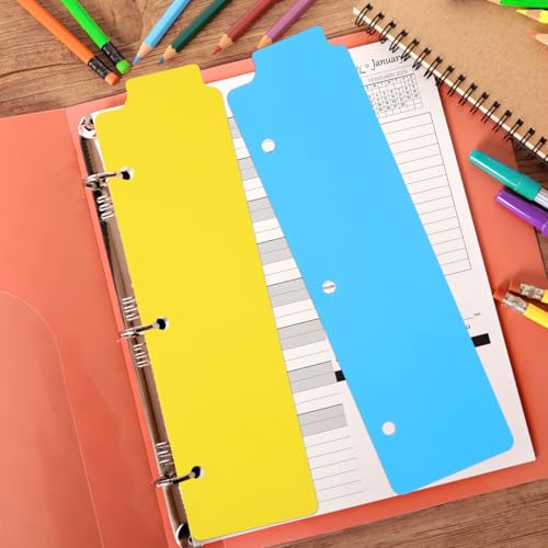 DOITOOL Mini Binder Dividers with Writable Tabs 8.50 X 2.36 Inches Plastic Index Dividers for Organizing Documents and Notes in 3-Ring Notebooks