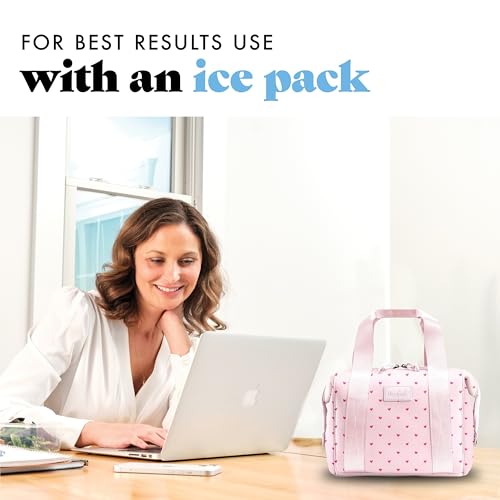 Fit & Fresh Remi Lunch Bag for Women Work – Neoprene Lunch Tote with Containers & Ice Pack, Reusable Meal Prep Lunch Box, Large Capacity, Machine Washable, Tiny Hearts - color: Tiny Hearts