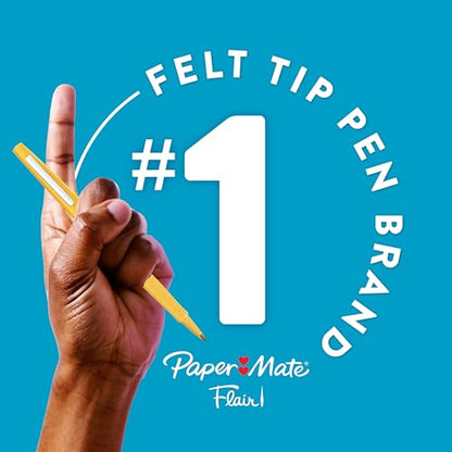 Paper Mate Flair Felt Tip Pens, Medium Point (0.7mm), Vivid Purple, 12 Count - For Teachers, Students, Classroom Use, Note-Taking, Arts & Crafts - color: Purple