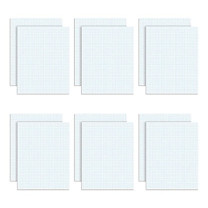TOPS™ Quadrille Pad, 8 1/2" x 11", Quad Ruled, White, 50 Sheets Per Pad, Pack Of 12 Pads