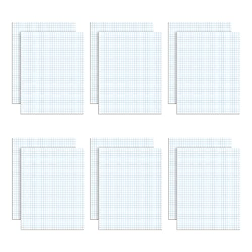 TOPS™ Quadrille Pad, 8 1/2" x 11", Quad Ruled, White, 50 Sheets Per Pad, Pack Of 12 Pads
