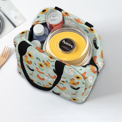 Cute Chicken Kids Lunch Box Portable Leakproof Large Capacity Thermal Picnic Cool Bags Multifunctional for School Picnic Travel Hiking Camping - color: Cute Chicken