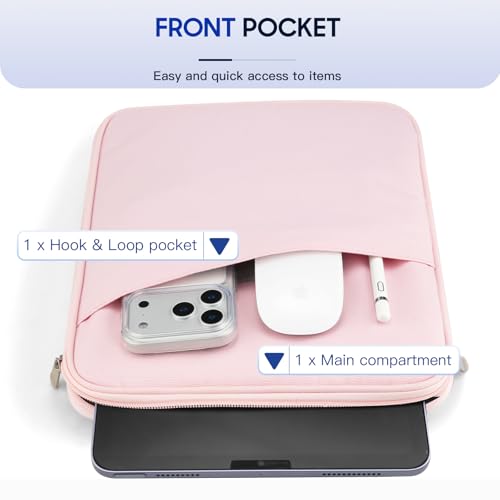 TiMOVO 9-11" Tablet Sleeve for iPad A16 & Galaxy Tab, Pink | Protective Bag with Pockets, Fits iPad 10.9"/10.2" Air 11" 5th/4th Gen, Galaxy Tab A9+/A11+ 11" - color: Pink, size: 9-11 Inch