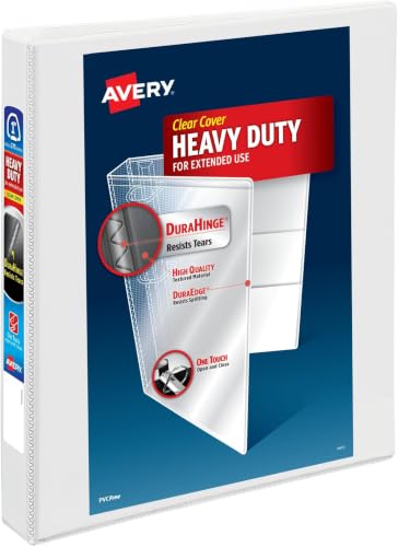 AVERY Heavy-Duty Binder 3 Ring 1 Inch White | One Touch EZD Rings | 275-Sheet Capacity | Customizable Cover | Pack of 12 - size: 1" (Pack of 12)