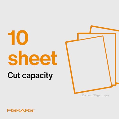 Fiskars 9" Recycled Bypass Guillotine Paper Cutter, Self-Sharpening Blade | Craft Paper, Cardstock and Photo Trimmer, Suitable for Traveling