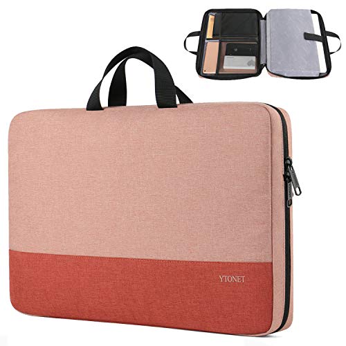 Ytonet Laptop Case 16 Inch, 15-15.6 Inch Computer Carrying Case with Handle | Compatible with HP Dell Lenovo Asus Notebooks, Gifts for Women, Water Resistant, Laptop cover, Coral Pink - color: Coral Pink, size: 16 inch