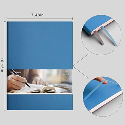 EMSHOI Dotted Journal Notebook, 192 Numbered Pages, B5 Size (7.5'' x 10'') | 100 GSM Thick Paper, Leather Softcover, Dot Grid, for Journaling, Planning, Tracking & Sketching (Light Blue) - color: LightBlue, style: Dotted