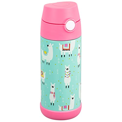 Snug Insulated Kids Water Bottle with Straw & Spout – Double-Wall Stainless Steel, Leakproof, Easy-Flip Lid – For School, Travel, Toddlers & Big Kids - Llamas, 12oz - color: Llamas, size: 11.8 Ounces