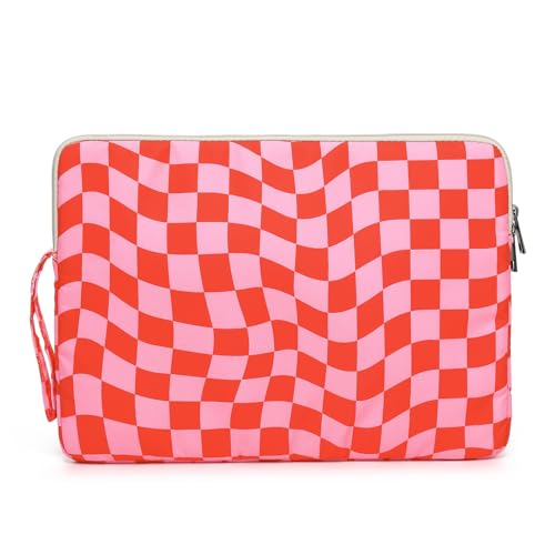 Laptop Sleeve 13.3 inch14 Inch, 15.6inchWater Resistant Traveling Computer Cover with Handle, Shockproof Protective Carrying Laptop Case (Y8-Pink Checker, 14 inch) - color: Y8-Pink Checker, size: 14 inch