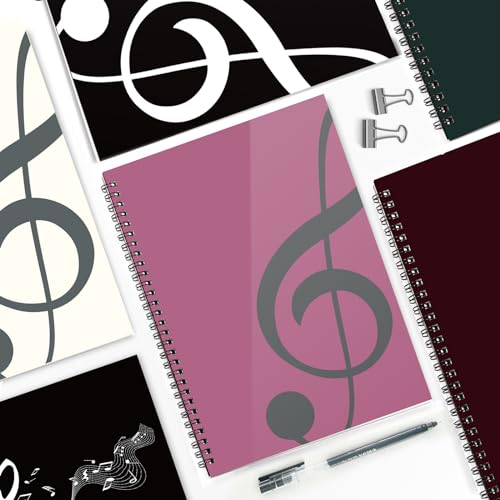 MAXCURY Blank Sheet Music Composition Manuscript Staff Paper Art Music Notebook Black 100 Pages 26x19cm (Pink/Grey Green) - color: Pink/Grey Green
