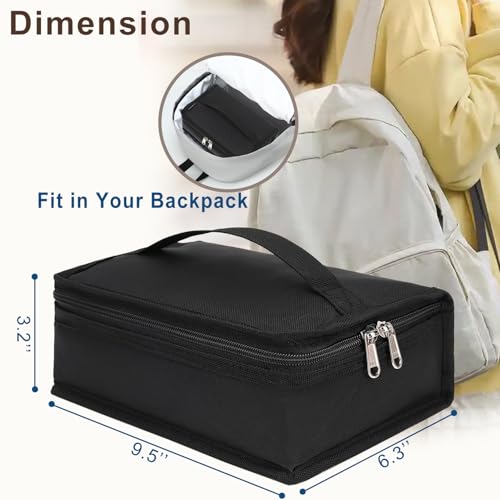 FlowFly Small Insulated Lunch box Portable Soft Bag Mini Cooler Thermal Meal Tote Kit with Handle for Work & School, Black - color: Black