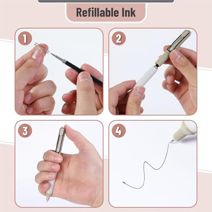Mr. Pen- Retractable Gel Pens, 6 Pack, Black Ink, Boho Barrels | Fine Point 0.5 mm, Fast Dry, Smooth Writing, Cute Pens for Drawing, Writing Planner and School Supplies - color: Boho Barrels, size: 6 Pack