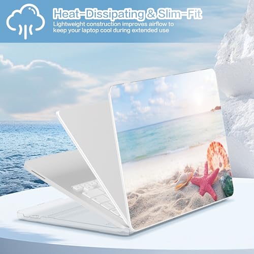 Teryeefi for New MacBook Neo 13 inch 2026 Release Model A3404, Sleek Hard Shell Cover, Keyboard Skin, Screen Protector & USB-C Adapter (Beach) - color: Beach