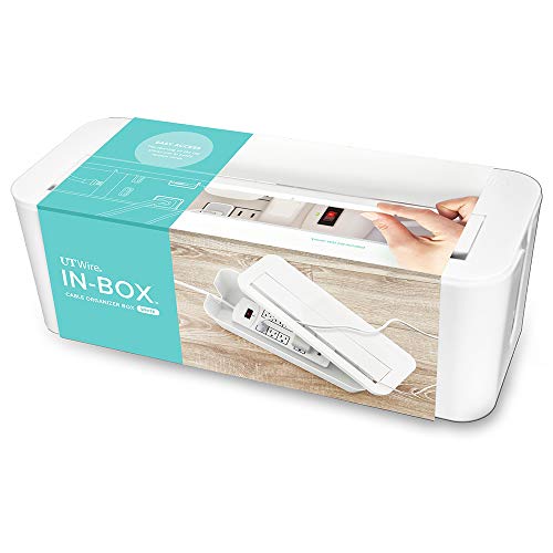 UT Wire in-Box Extra Large Cable Organizing Management Box for Under Desk Surge Protector Concealer White - color: White, size: XL-Under Desk