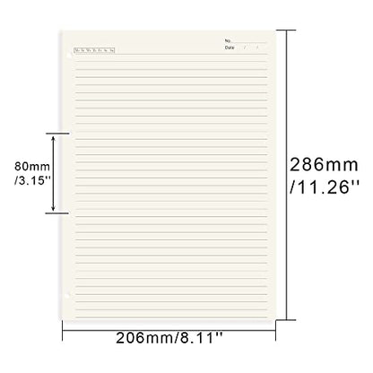 A4 Lined Refill Paper 3 Pack Loose Leaf 4-Hole Punched Filler Paper Refills Planner Binder Insert, 120 Sheets/240 Pages Binder Notebook Papers for A4 Travel Journal Diary - size: A4