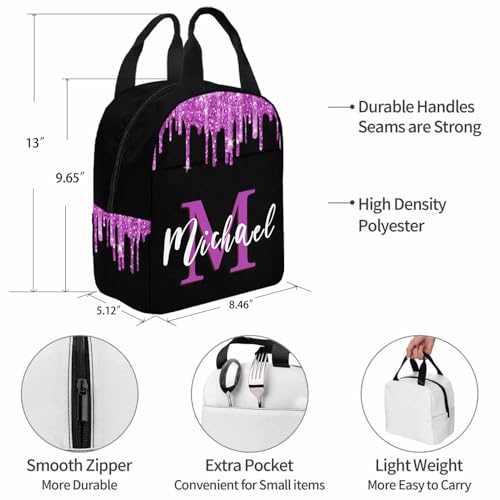 Personalized Girl Backpacks Shiny Pattern Glitter Book Bags for Girls with Name Tie Dye Custom Bookbag Lunch Bags For Girls Boys Customize Book Bag Students Back to School in School Season - color: Color 08