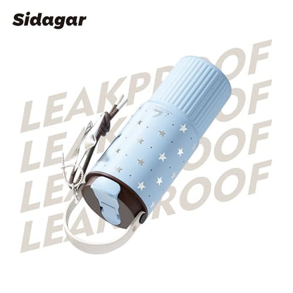 26oz Insulated Water Bottle with Straw and Spout Lid, 316 Stainless Steel, 24H Cold 12H Hot, 100% Leakproof Tumbler for Car Cup Holder Gym Travel Office, Star Charm Aesthetic Starry Blue Gift - color: Starry Blue