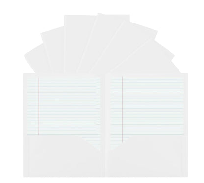 24 Pack White Plastic Folders with Pockets Heavy Duty. 2 Pocket Folder no Prongs Bulk. Tear-Resistant Letter Size 8.5x11. Presentation Ready School and Office Supplies - color: White, style: No Prongs