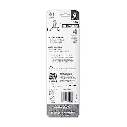 Zebra Pen STEEL G-402 Retractable Gel Pen, Black Ink, 0.5mm, 2-Pack - color: Black B, size: 1 Count (Pack of 2)