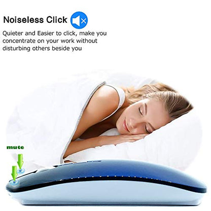 KLO Bluetooth Mouse for MacBook/Laptop/Notebook/pc/iPad/Chromebook, Wireless Mouse for MacBook Pro/AIR (Royal Blue) - color: Royal Blue